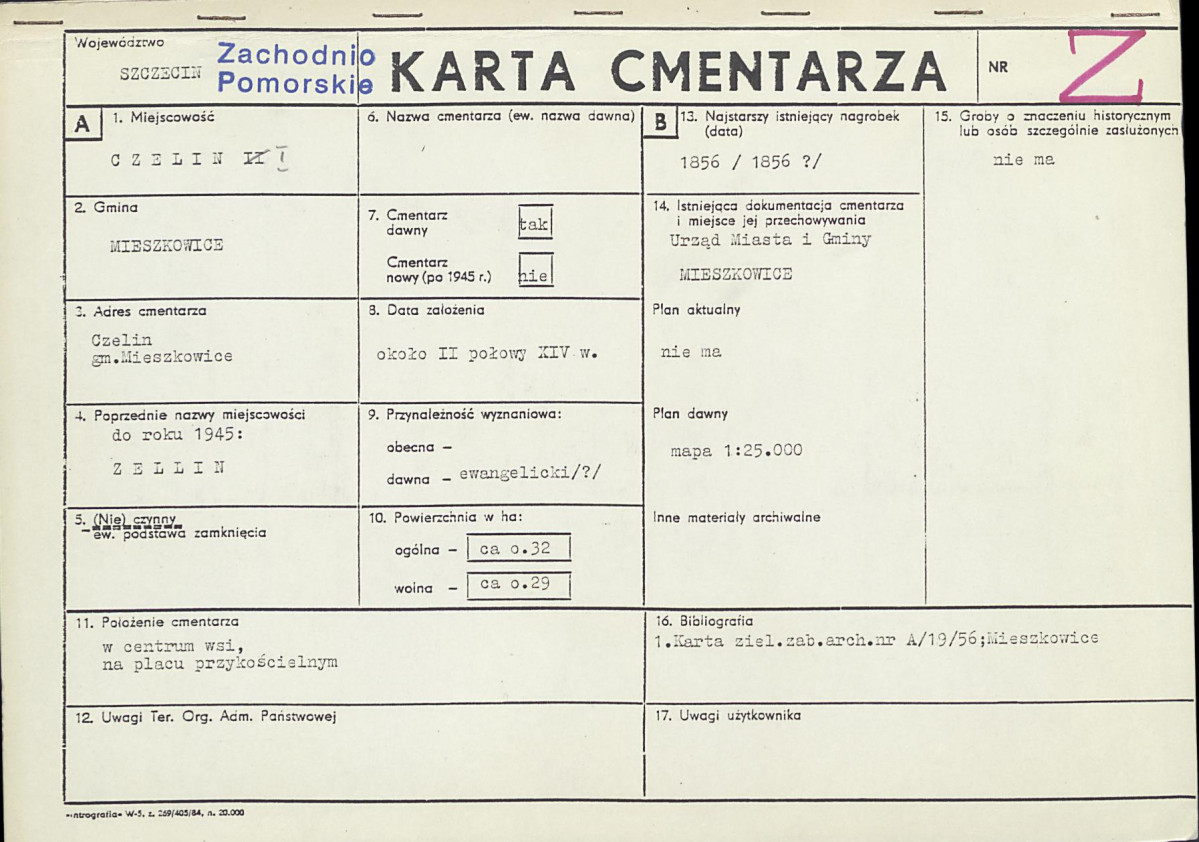 Karta cmentarza, skan nr 1