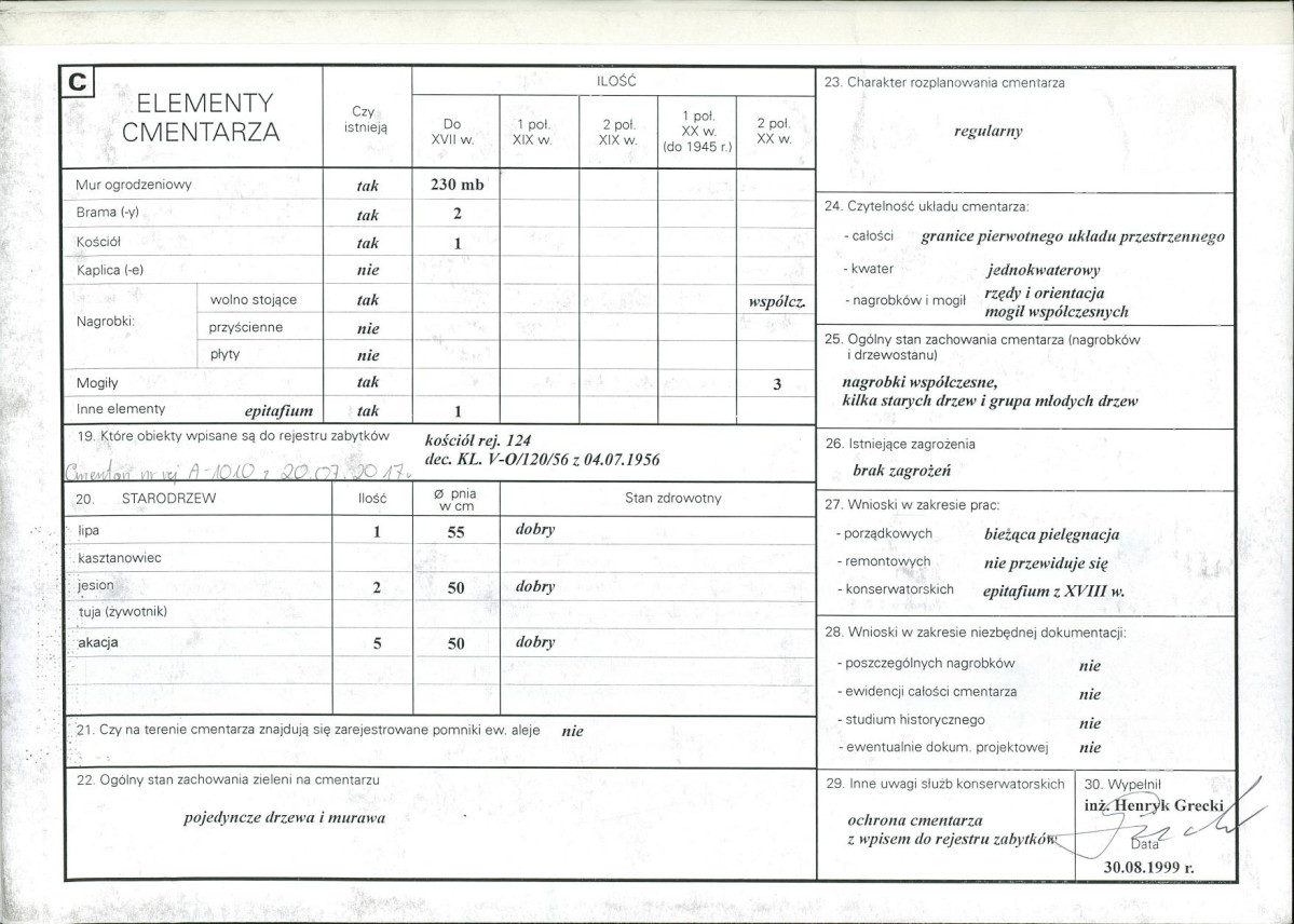 KC - Karta cmentarza, skan nr 2