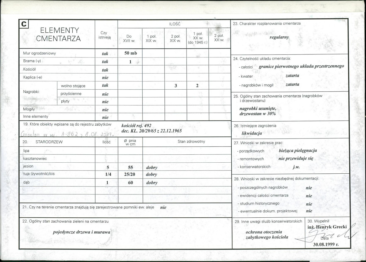 KC - Karta cmentarza, skan nr 2