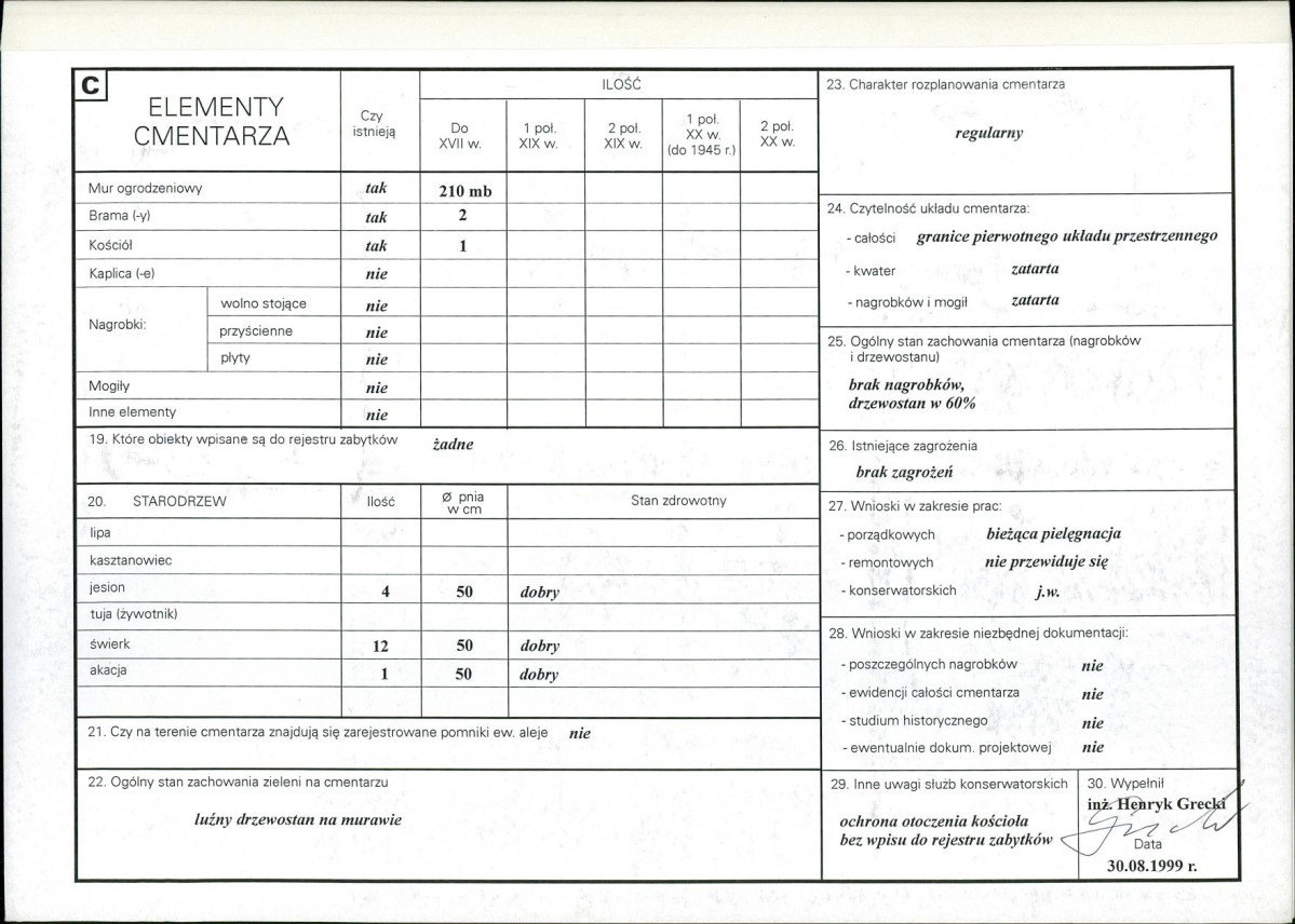 KC - Karta cmentarza, skan nr 2