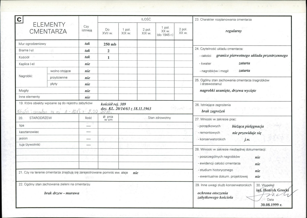 KC - Karta cmentarza, skan nr 2