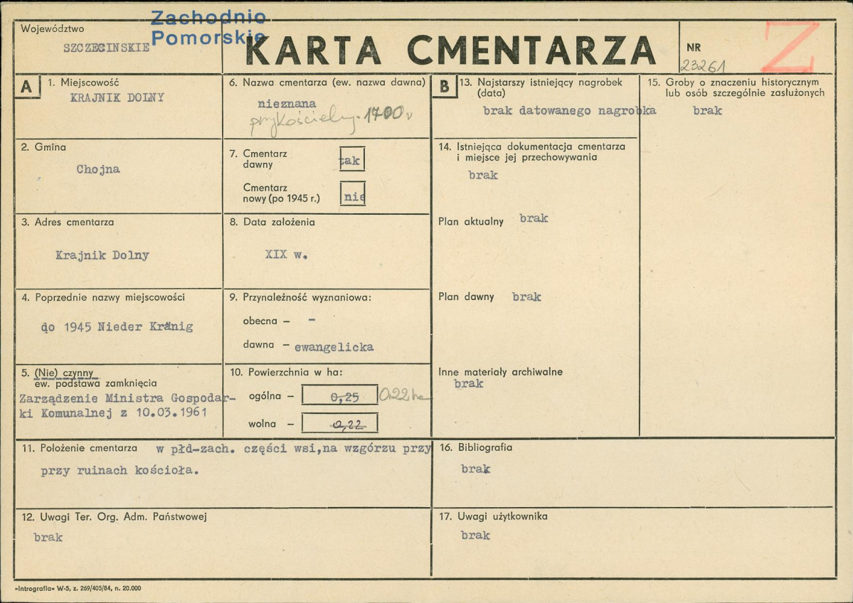 Karta cmentarza, skan nr 1
