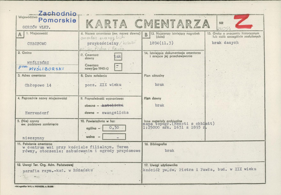 Karta cmentarza, skan nr 1