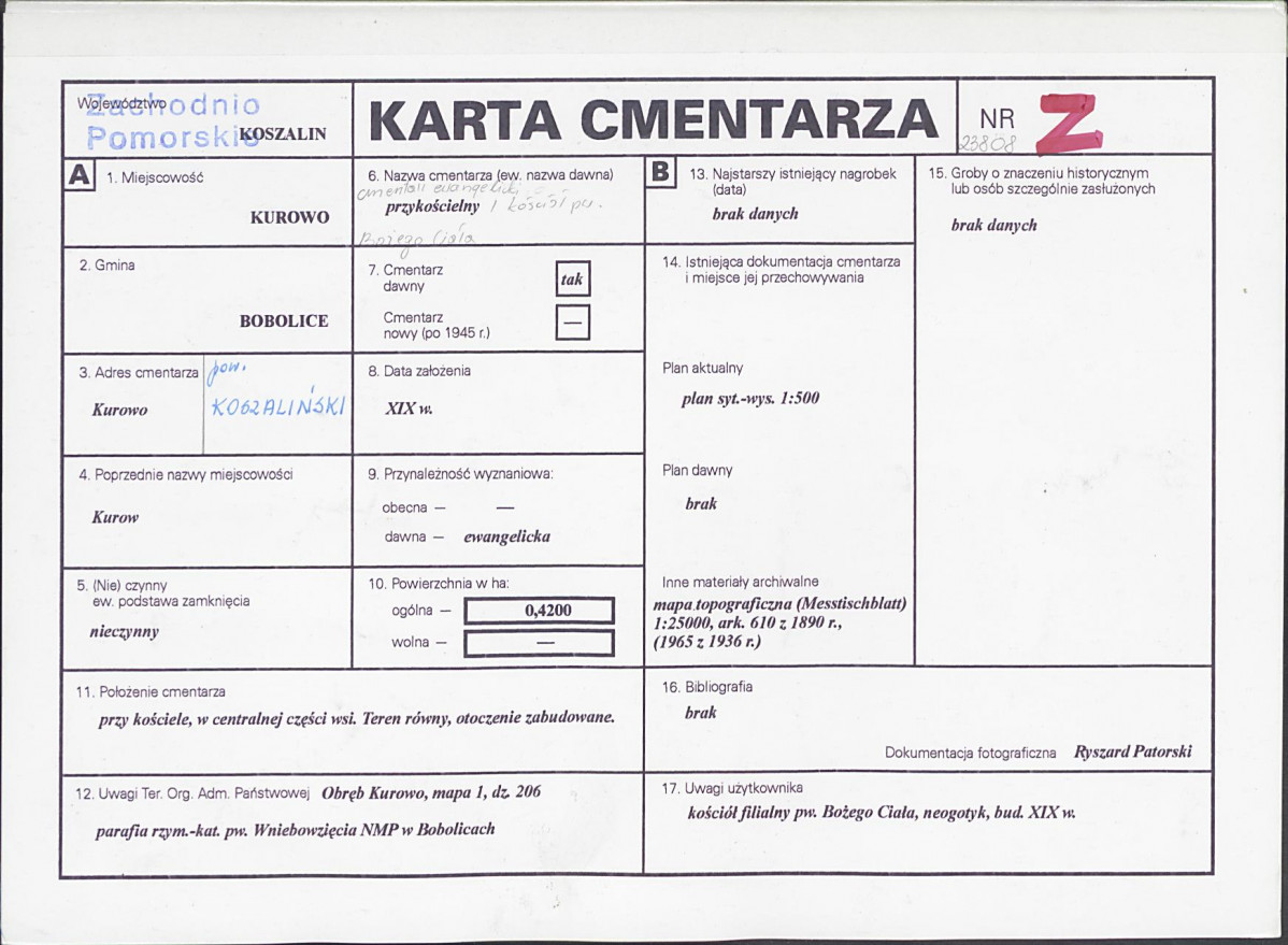 Karta cmentarza, skan nr 1
