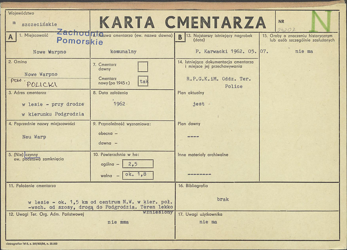 Karta cmentarza, skan nr 1