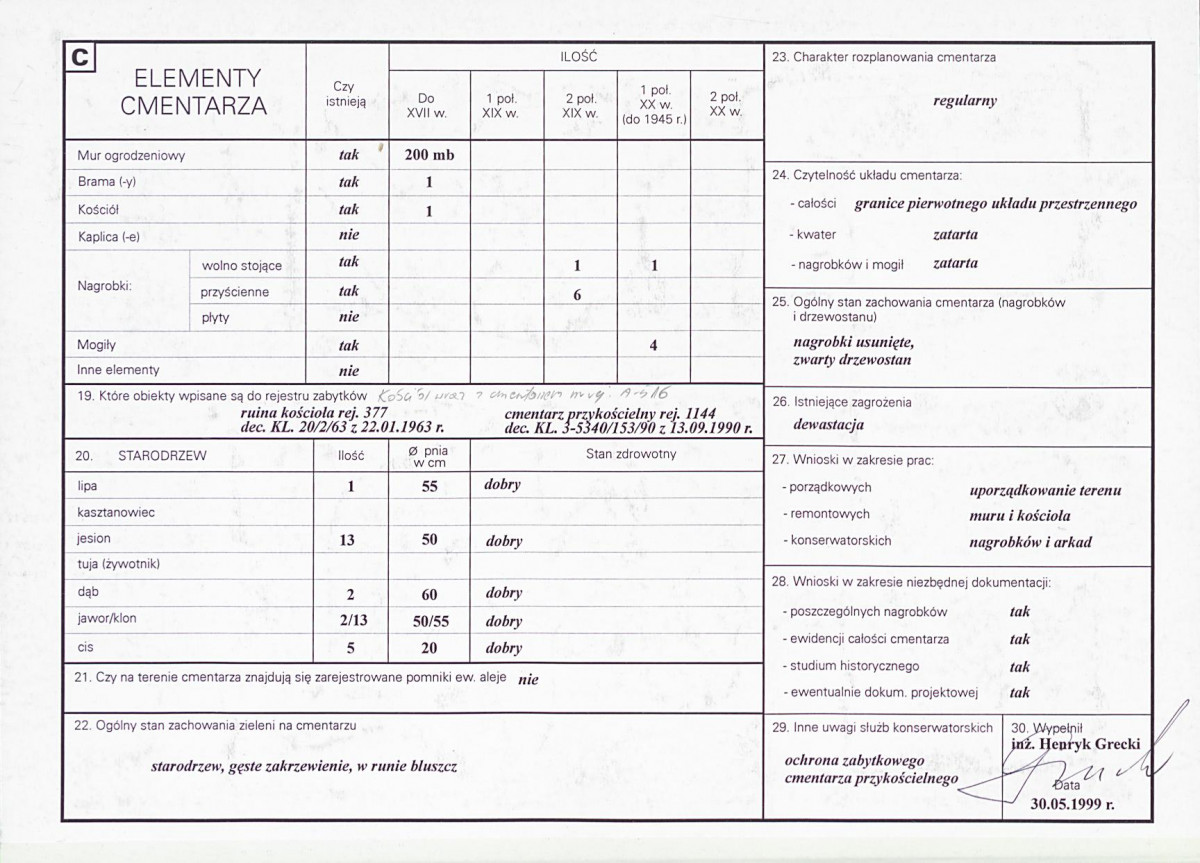 KC - Karta cmentarza, skan nr 2