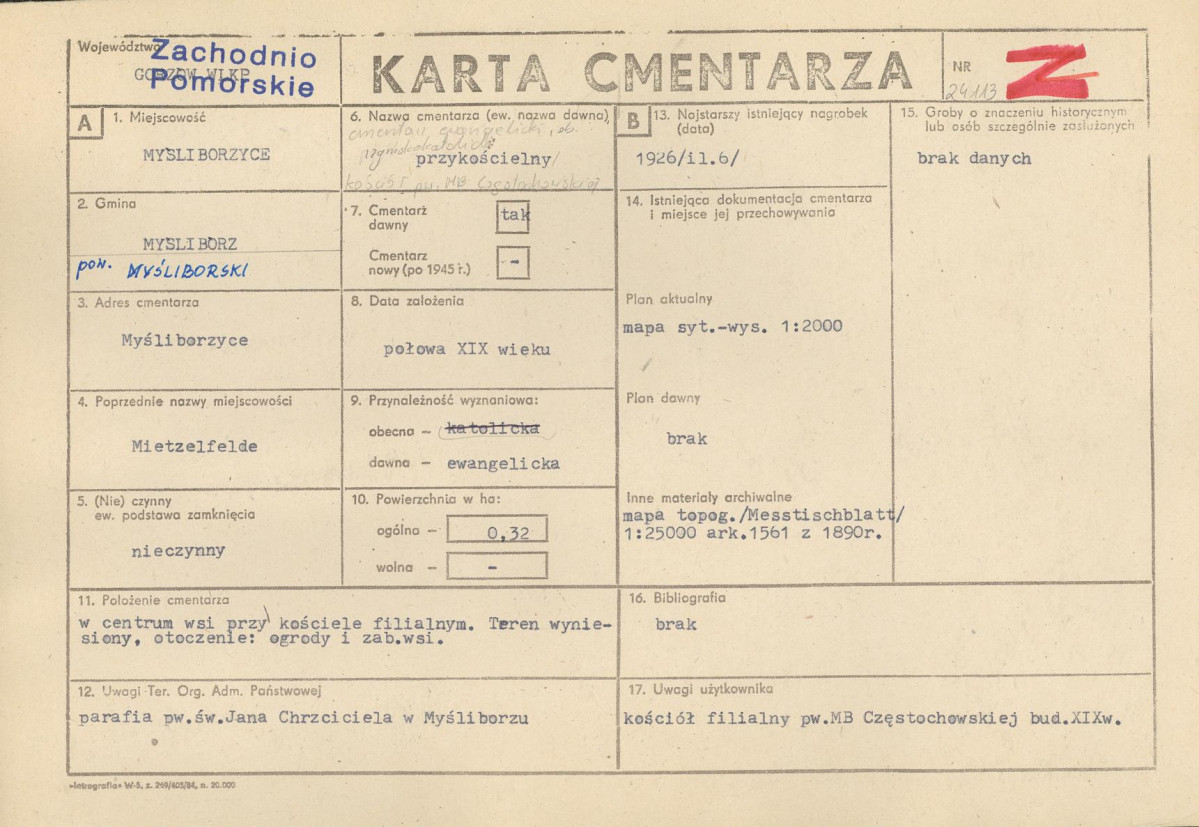Karta cmentarza, skan nr 1