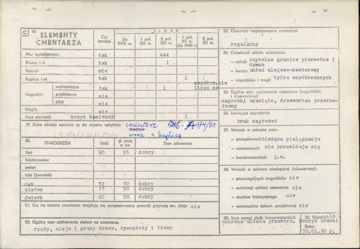 Karta cmentarza, skan nr 2