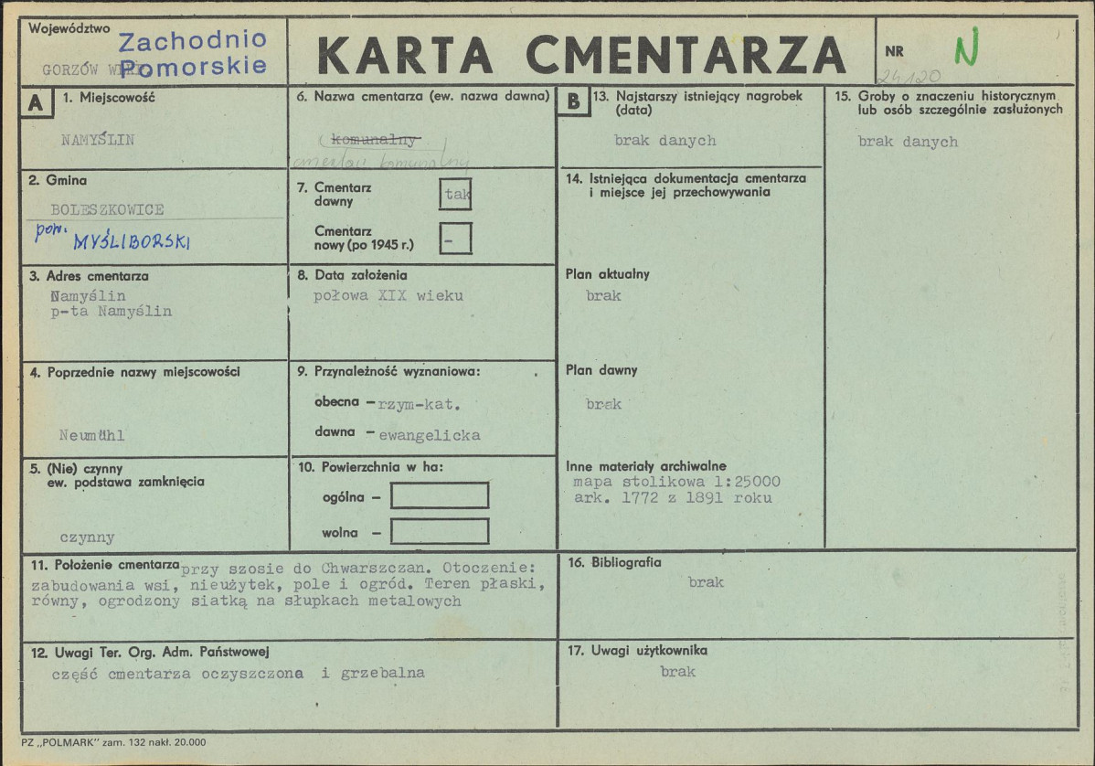 Karta cmentarza, skan nr 1