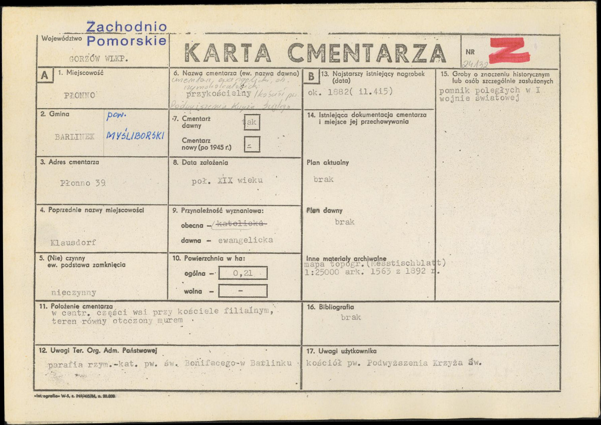 Karta cmentarza, skan nr 1
