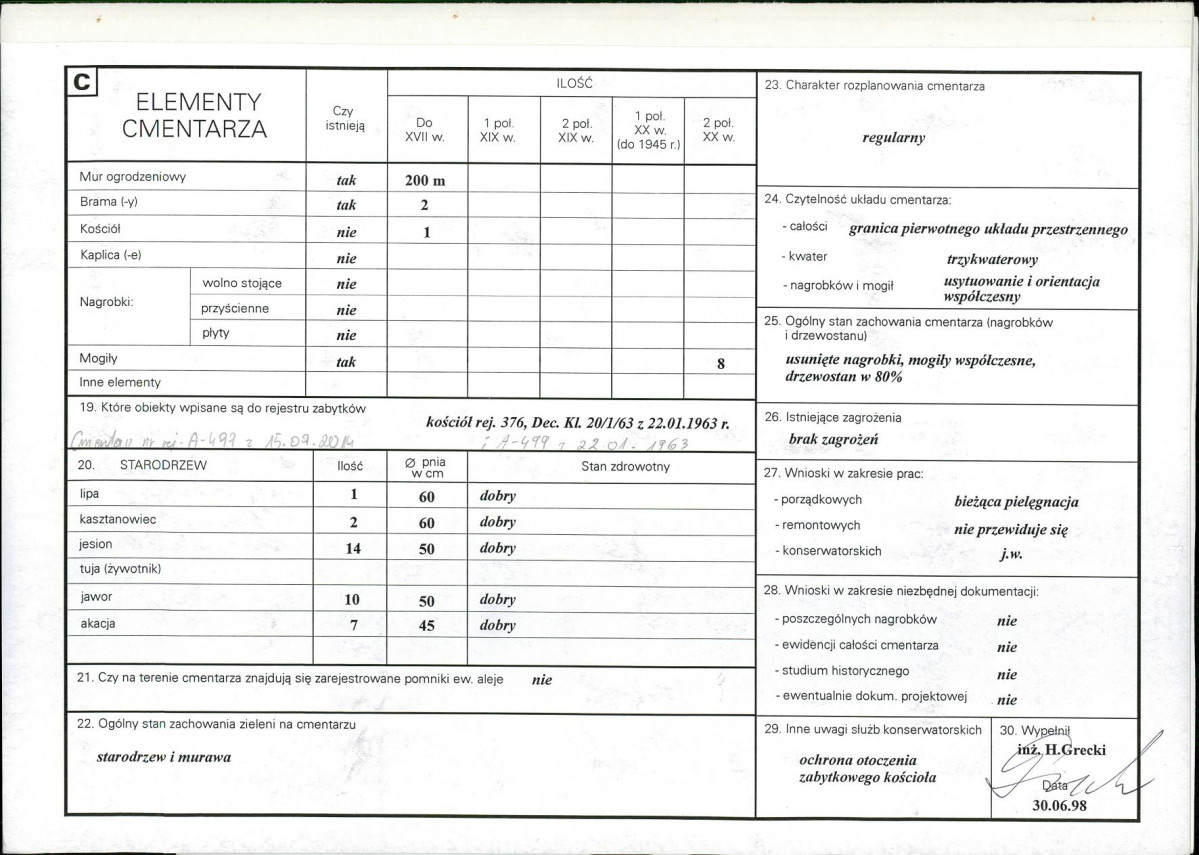 KC - Karta cmentarza, skan nr 2