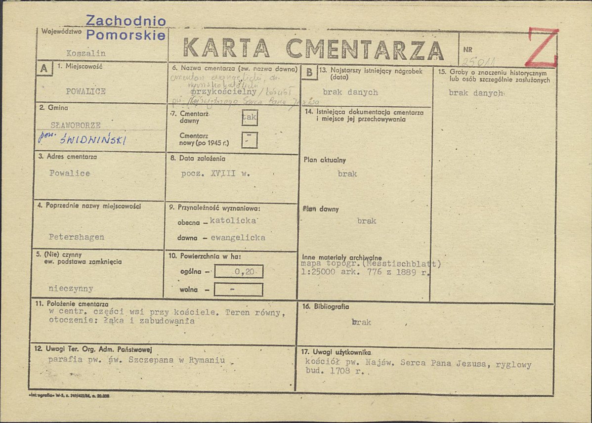 KC - Karta cmentarza, skan nr 1