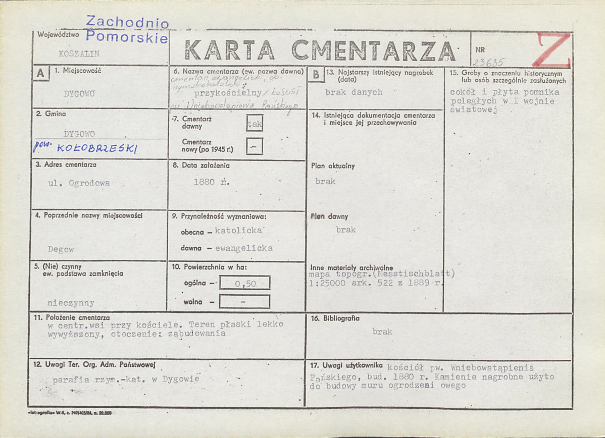 Karta cmentarza, skan nr 1