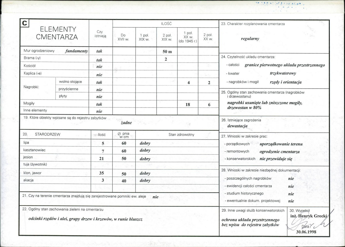 KC - Karta cmentarza, skan nr 2
