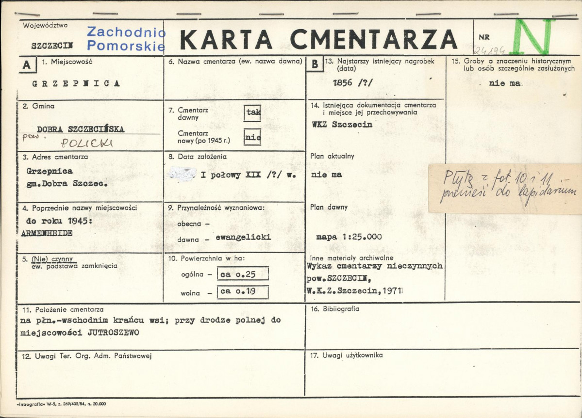 Karta cmentarza, skan nr 1