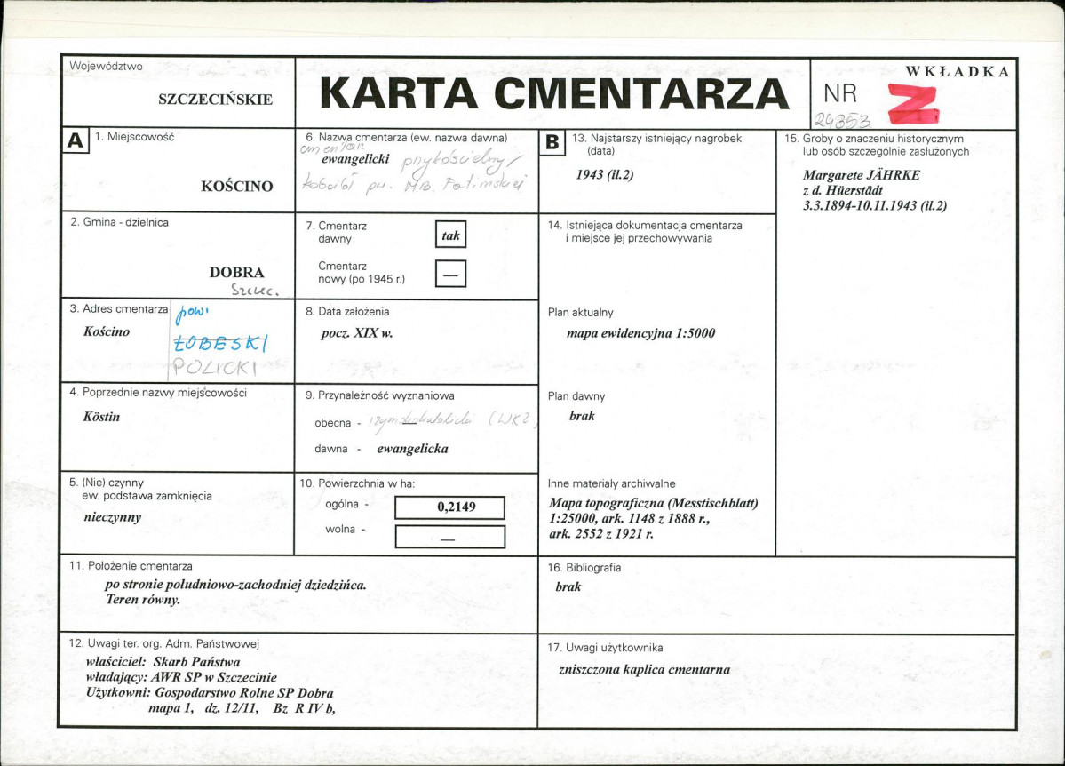 Karta cmentarza, skan nr 1