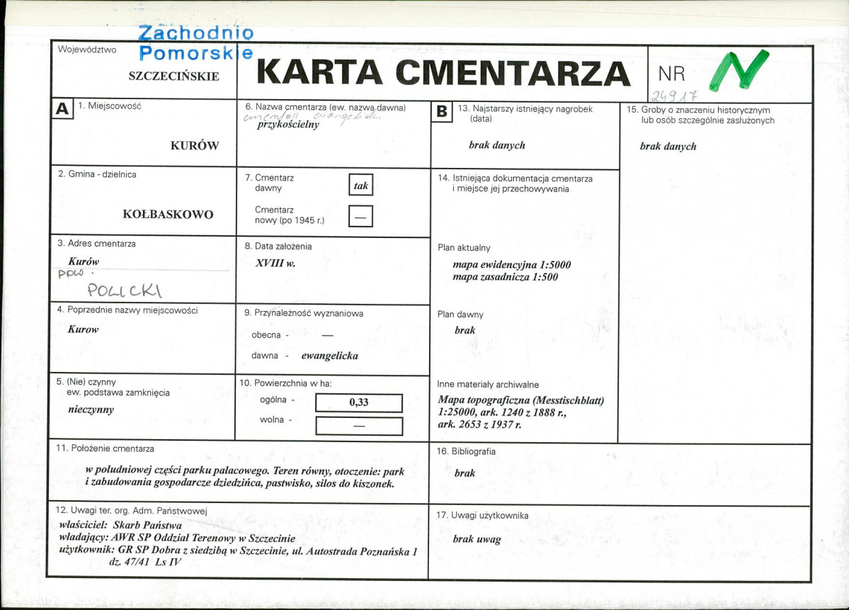 Karta cmentarza, skan nr 1