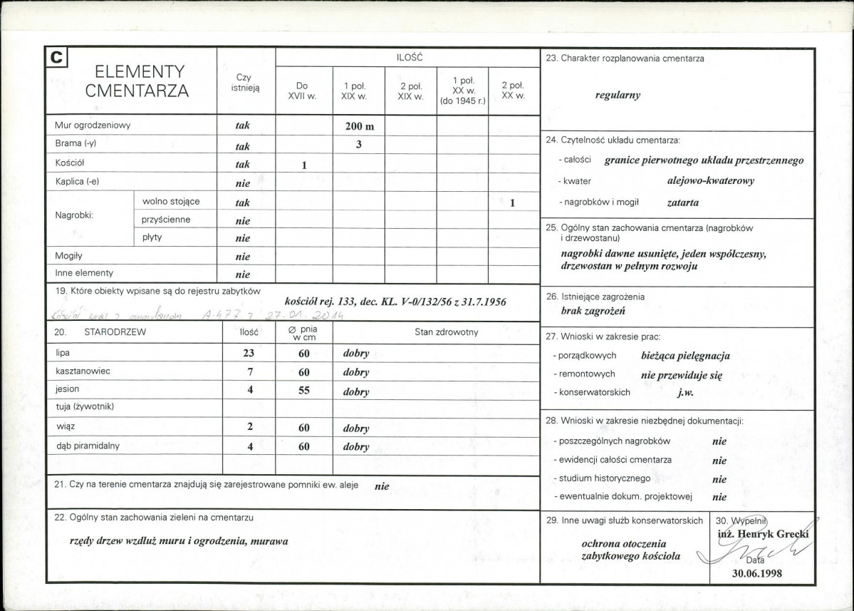 KC - Karta cmentarza, skan nr 2
