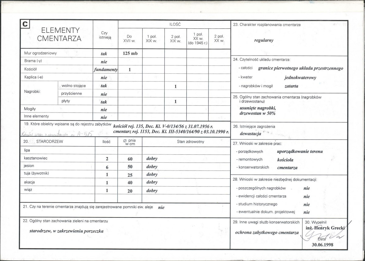 KC - Karta cmentarza, skan nr 2