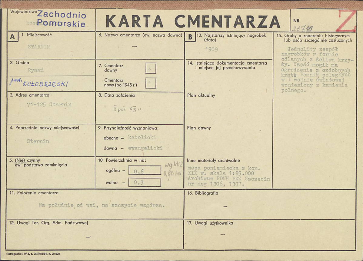 Karta cmentarza, skan nr 1