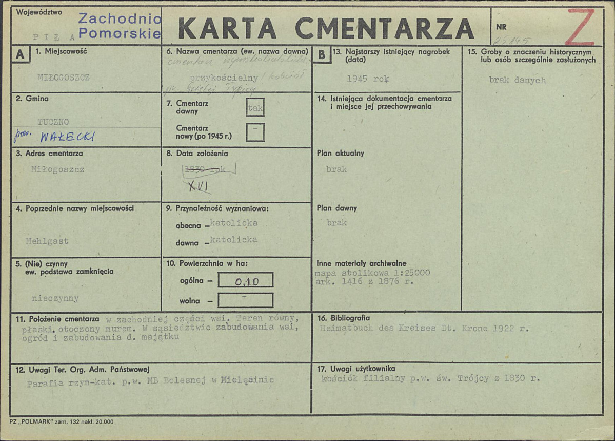 KC - Karta cmentarza, skan nr 1
