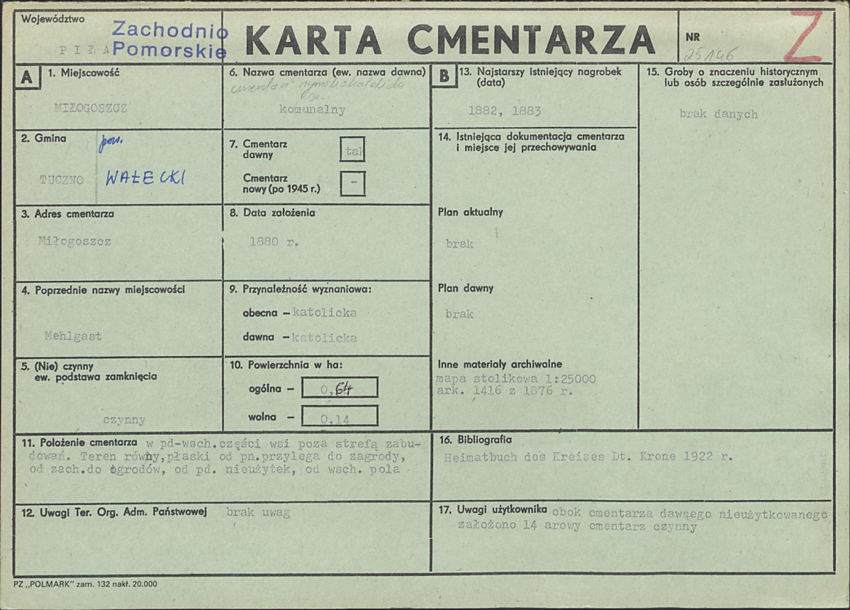 KC - Karta cmentarza, skan nr 1