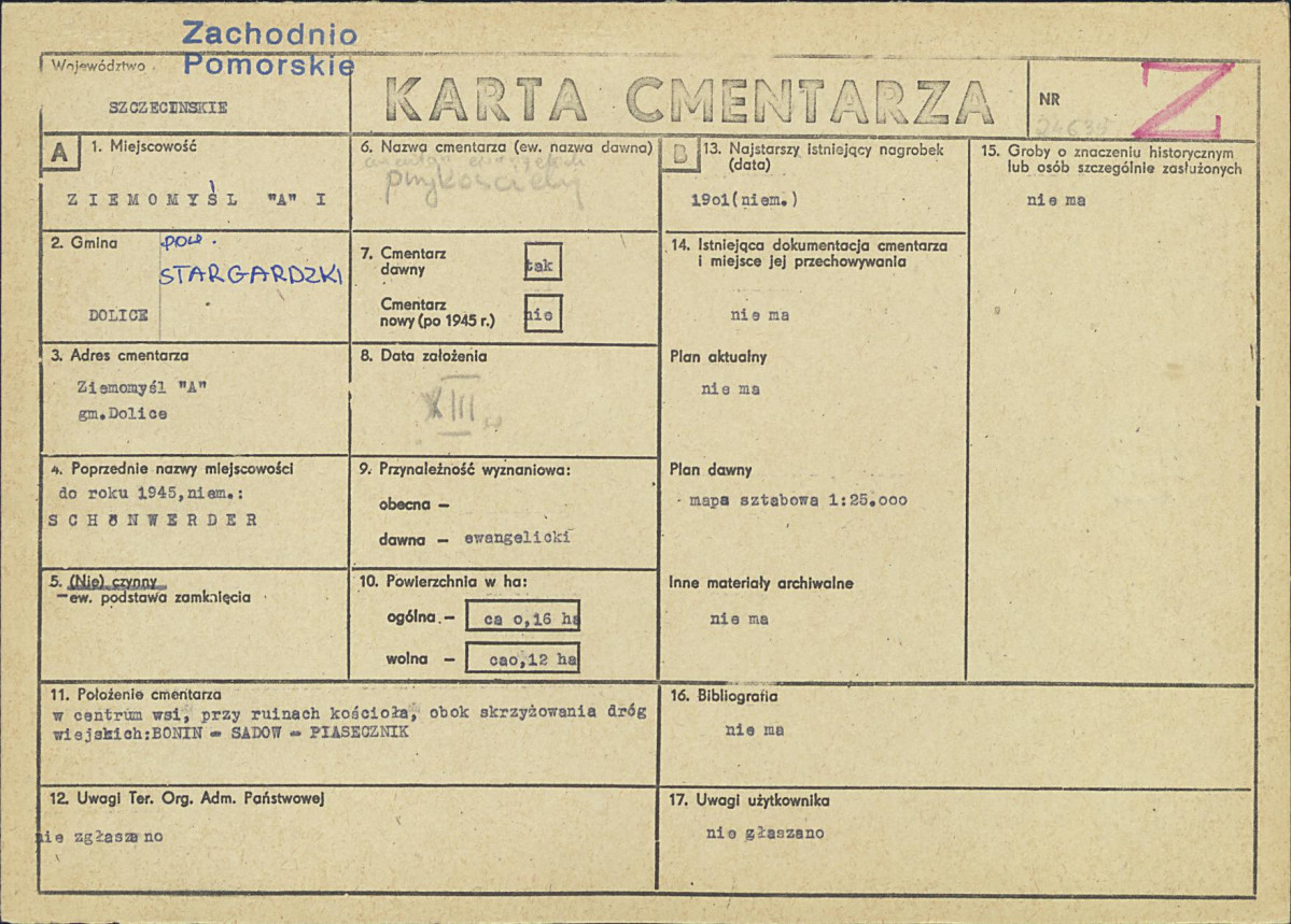KC - Karta cmentarza, skan nr 1