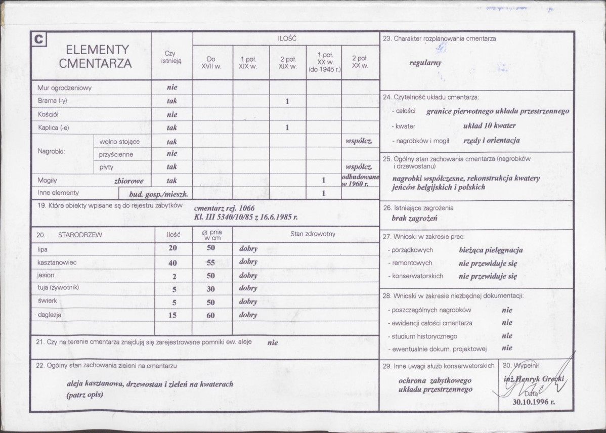 KC - Karta cmentarza, skan nr 2