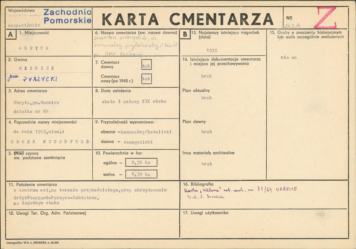 Karta cmentarza, skan nr 1