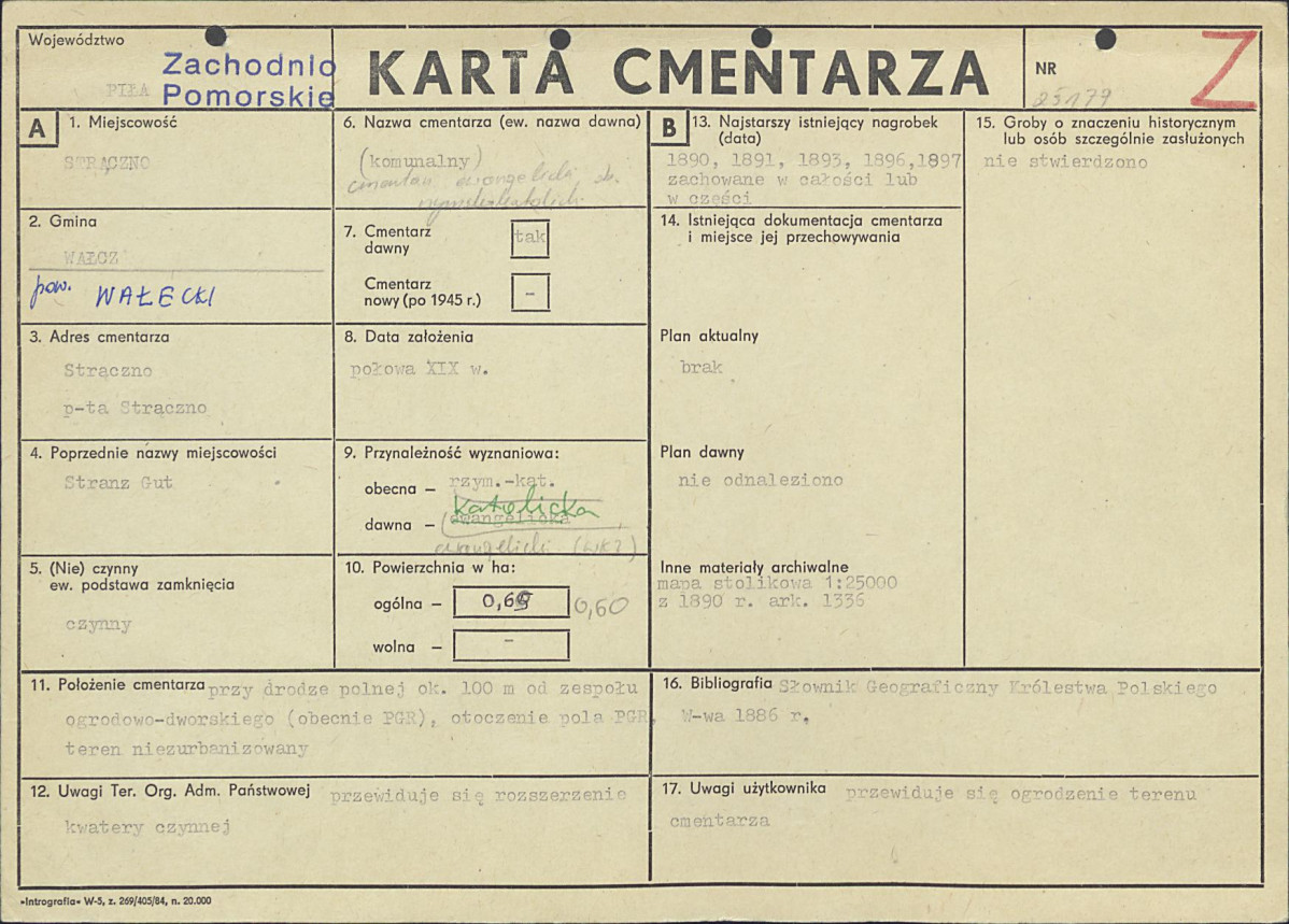KC - Karta cmentarza, skan nr 1
