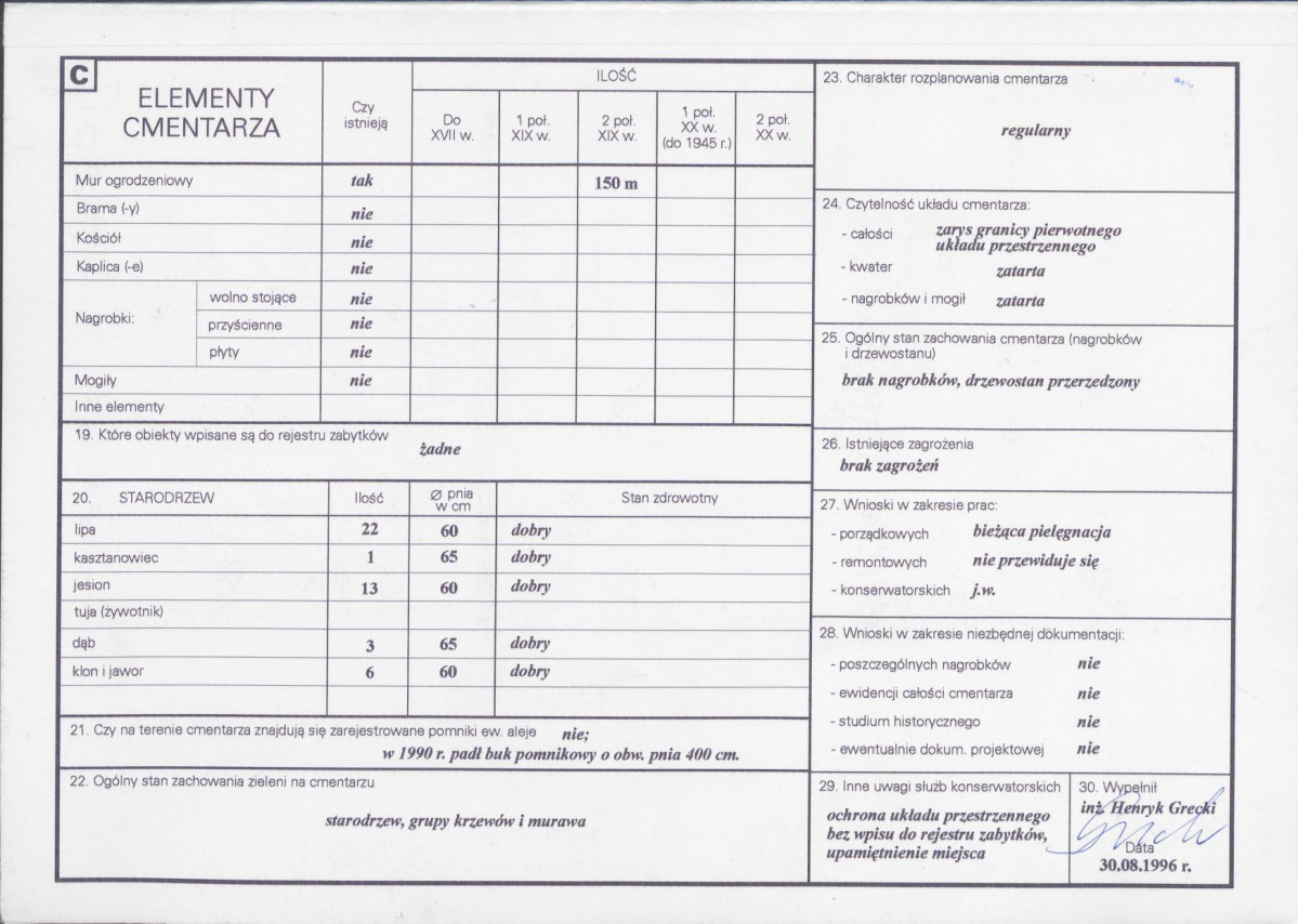 KC - Karta cmentarza, skan nr 2