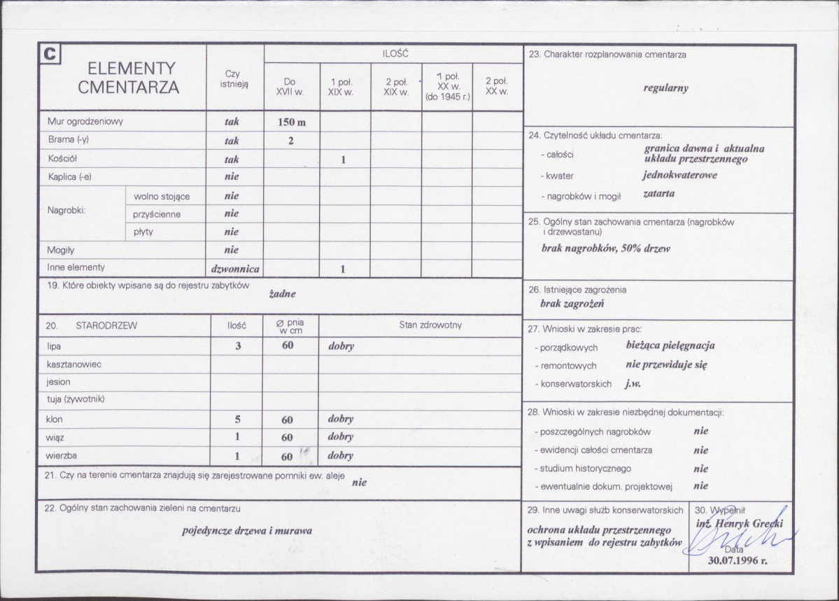 KC - Karta cmentarza, skan nr 2