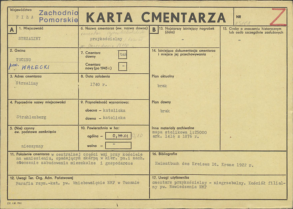 KC - Karta cmentarza, skan nr 1