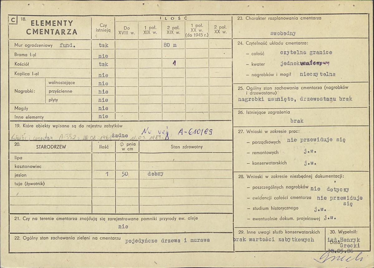KC - Karta cmentarza, skan nr 2