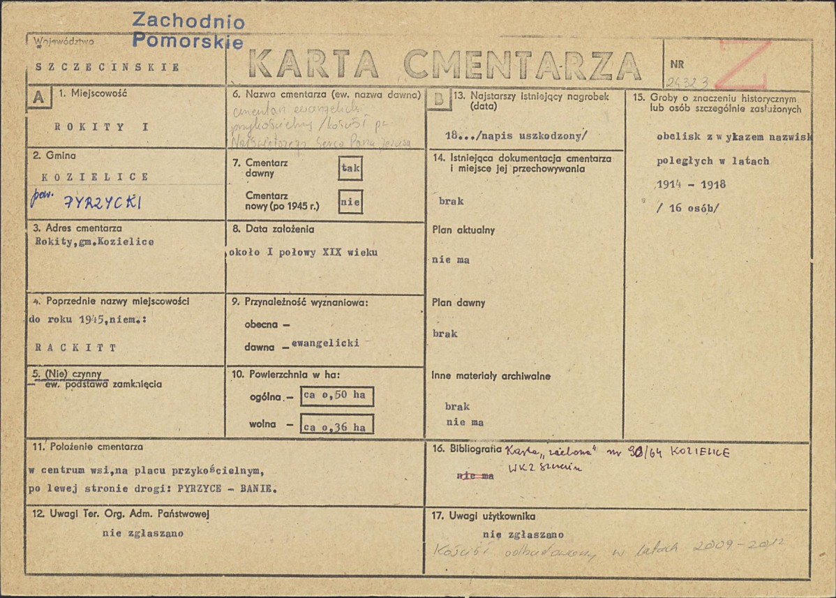 Karta cmentarza, skan nr 1