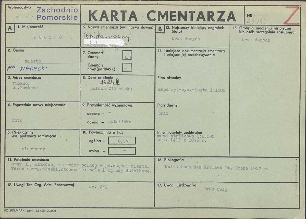 KC - Karta cmentarza, skan nr 1