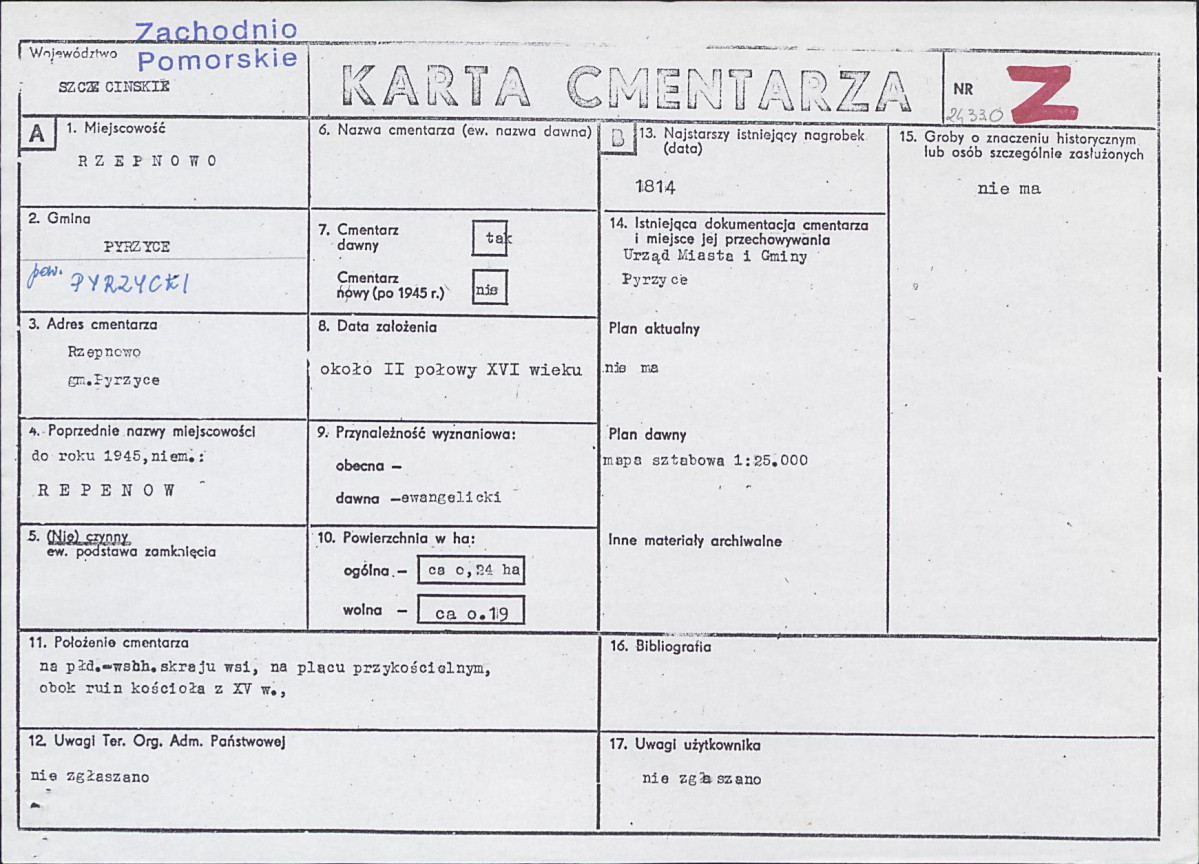 Karta cmentarza, skan nr 1