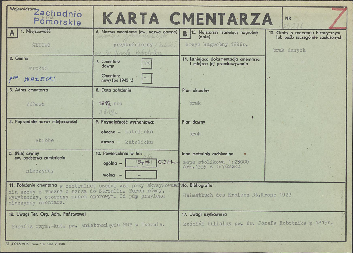 KC - Karta cmentarza, skan nr 1