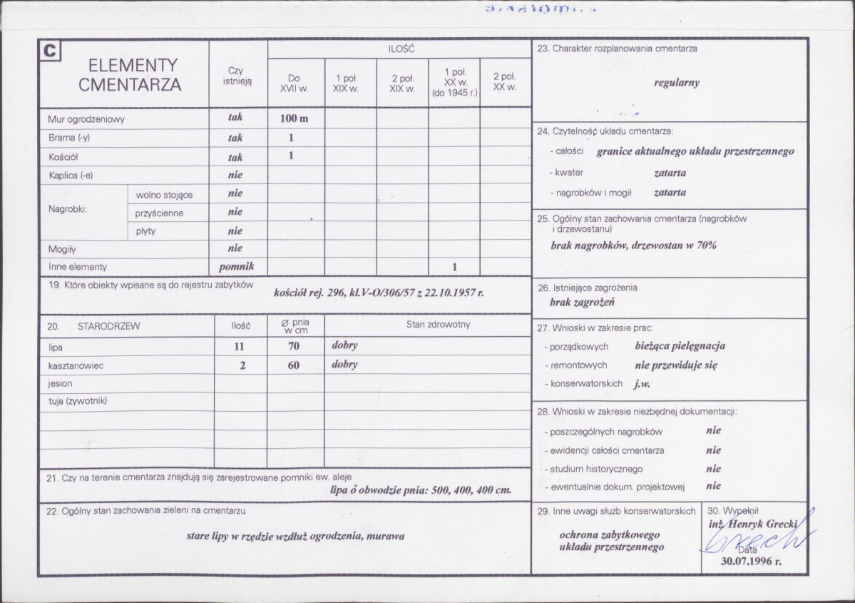 KC - Karta cmentarza, skan nr 2