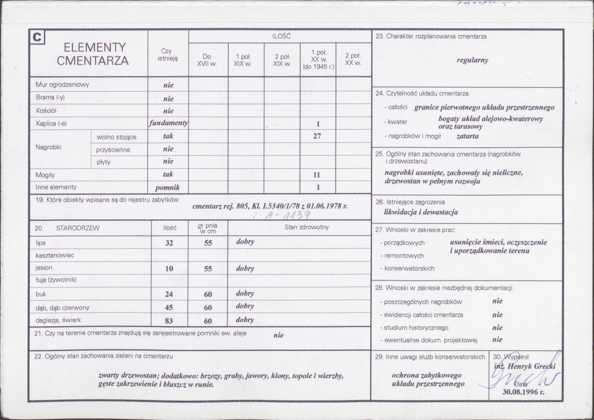 KC - Karta cmentarza, skan nr 2