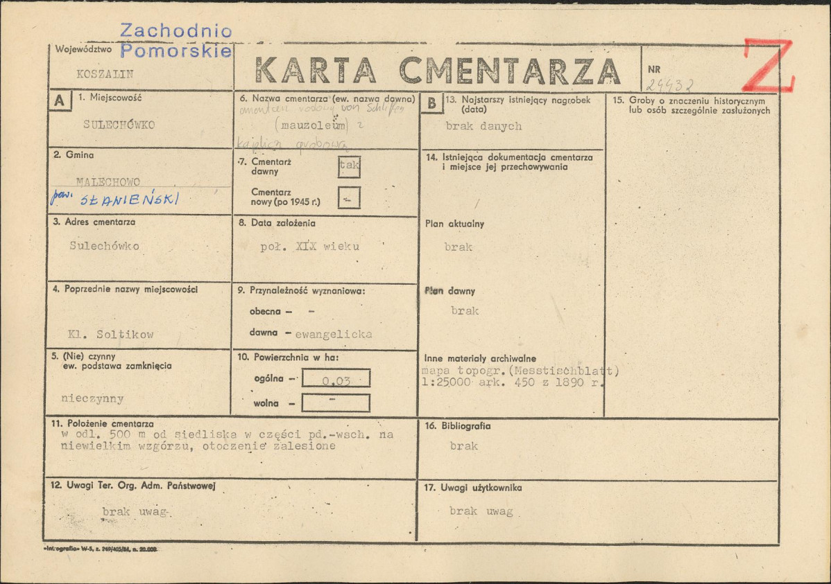 Karta cmentarza, skan nr 1
