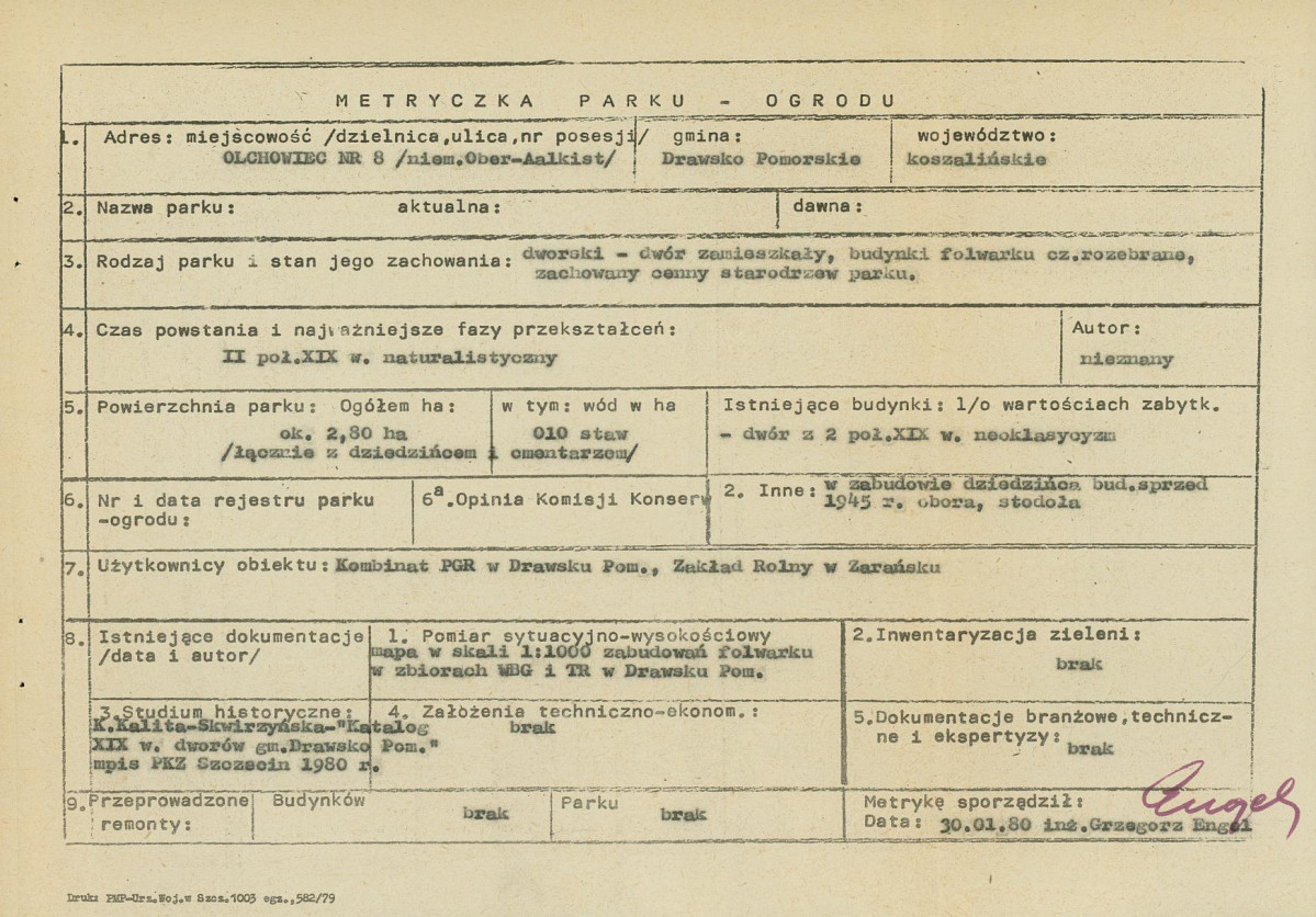 EP - Ewidencja parkowa, skan nr 6