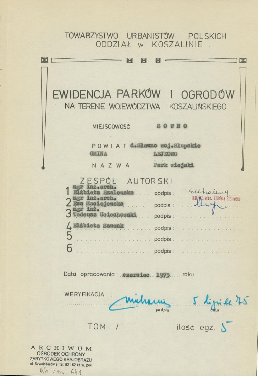 EP - Ewidencja parkowa, skan nr 3