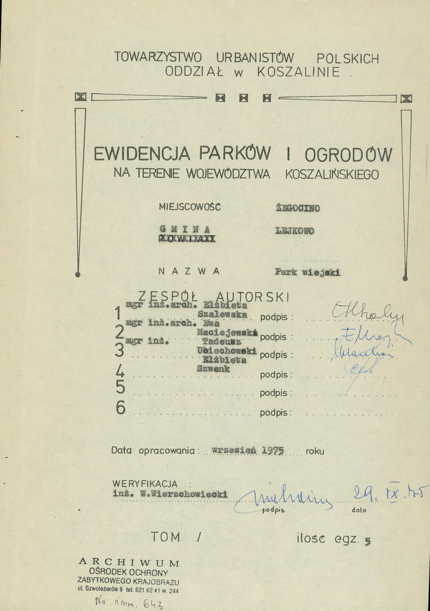 EP - Ewidencja parkowa, skan nr 3