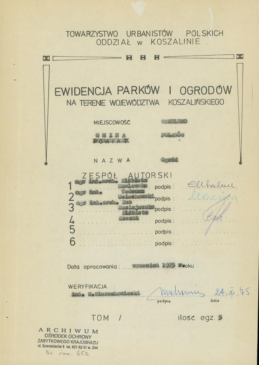 EP - Ewidencja parkowa, skan nr 3