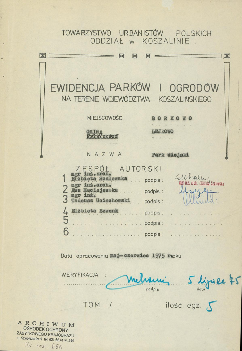 Ewidencja parkowa, skan nr 3