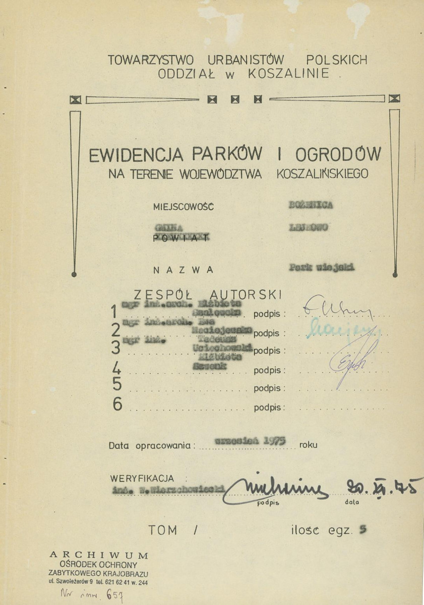 EP - Ewidencja parkowa, skan nr 3