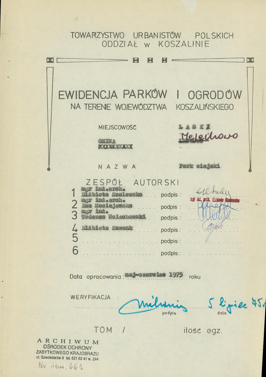 EP - Ewidencja parkowa, skan nr 3