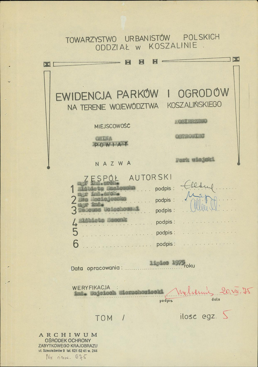 Ewidencja parkowa, skan nr 3