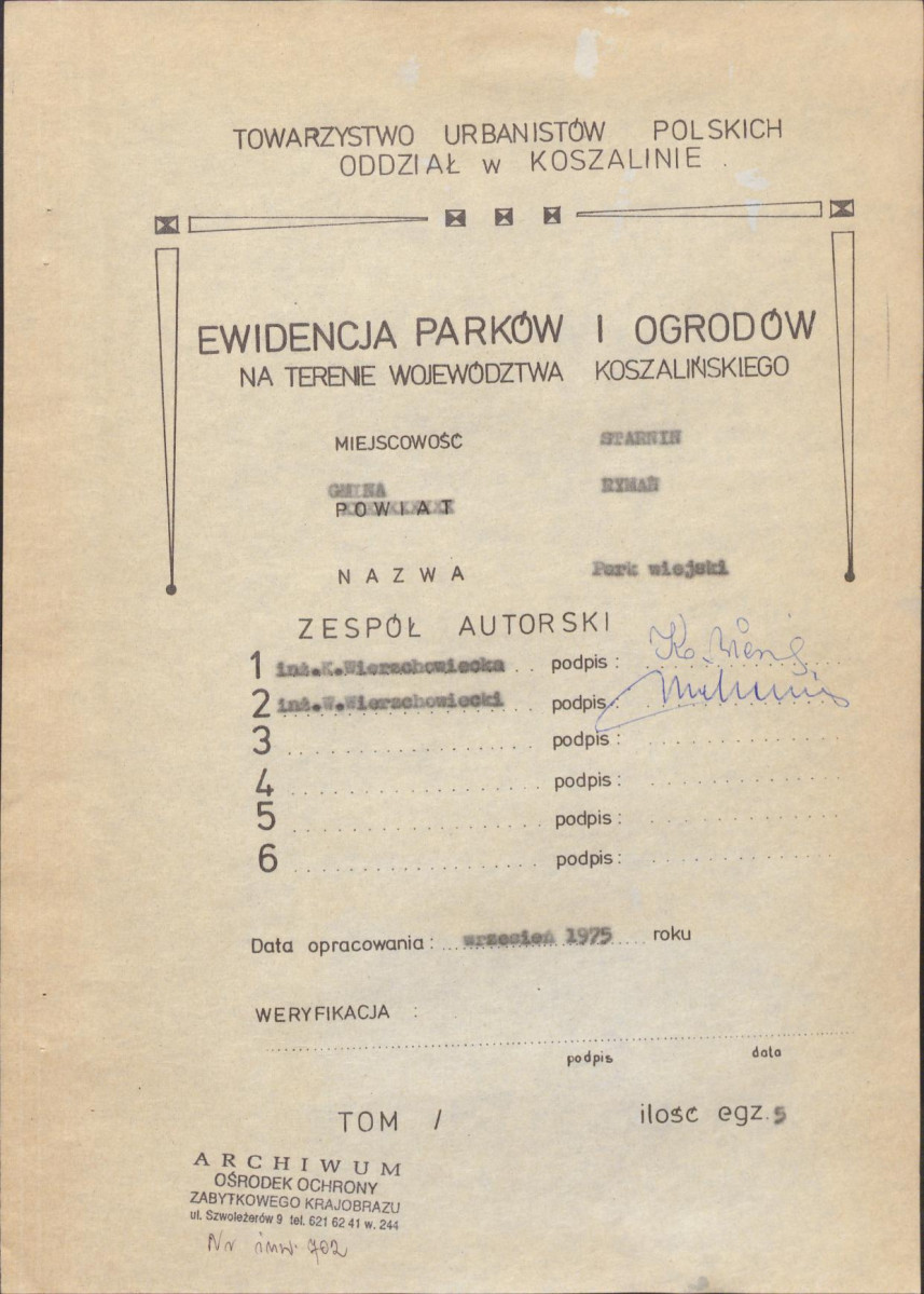 EP - Ewidencja parkowa, skan nr 3